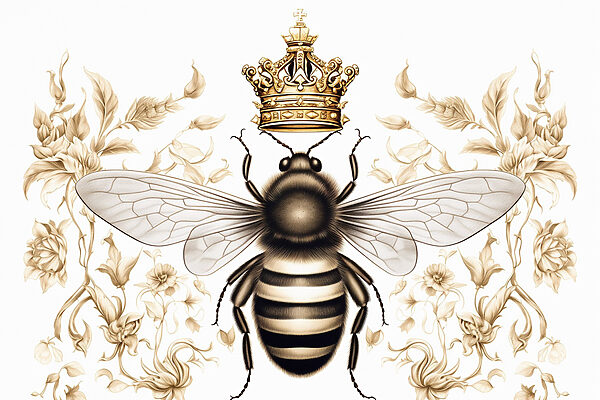 Abeille avec une couronne sur la tête Abeille avec une couronne sur la tête
