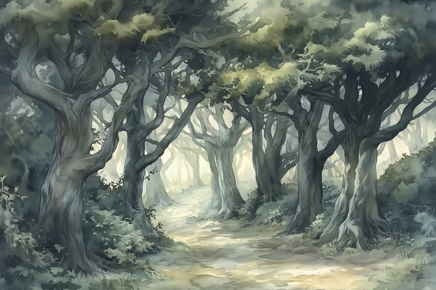 Chemin à travers une forêt