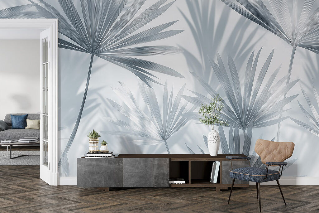 Soft shadows of delicate palm leaves