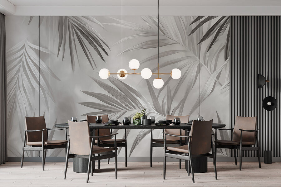 Feuilles douces sur fond de lumière tamisée