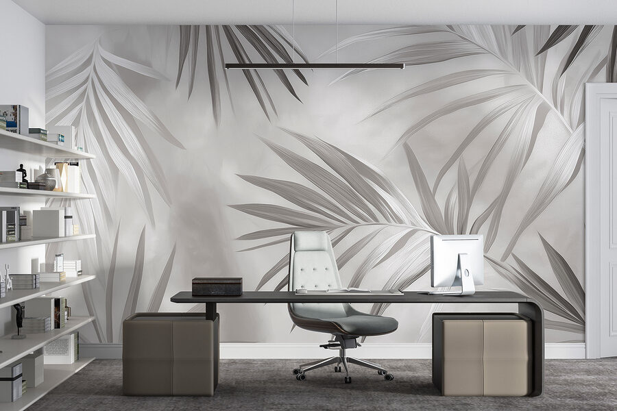 Feuilles douces sur fond de lumière tamisée