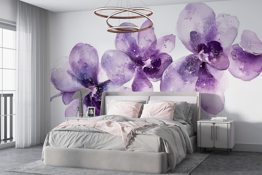 Groupe de fleurs violettes