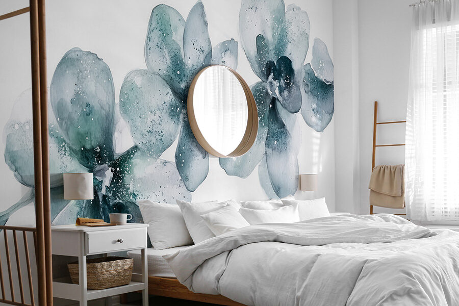 Groupe de fleurs sur fond blanc