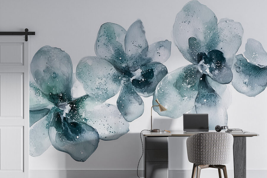 Groupe de fleurs sur fond blanc