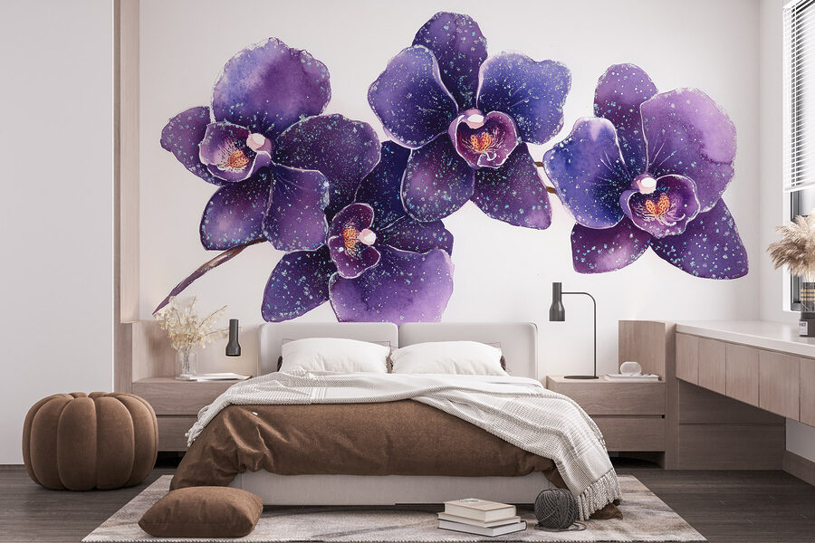 Groupe de fleurs violettes