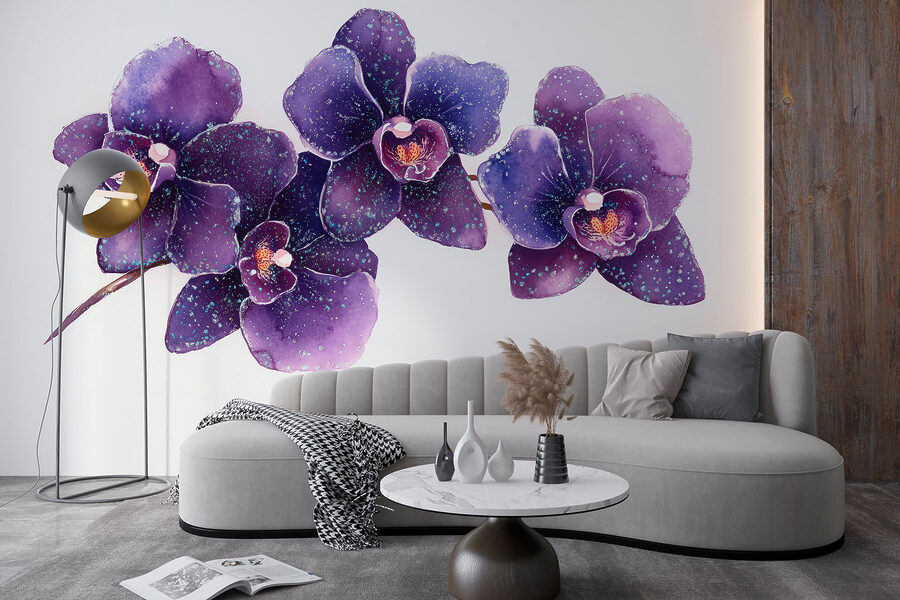 Groupe de fleurs violettes