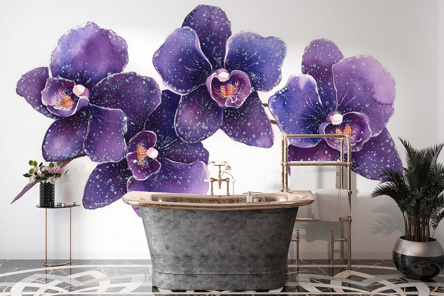 Groupe de fleurs violettes