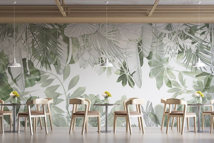 Beauté botanique dans des verts doux