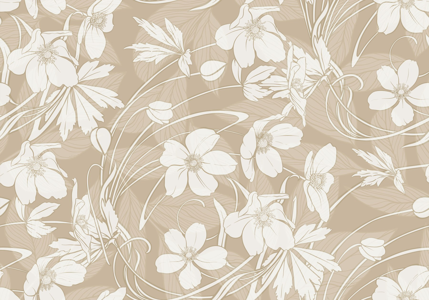 Delicate floral patterns in soft tones