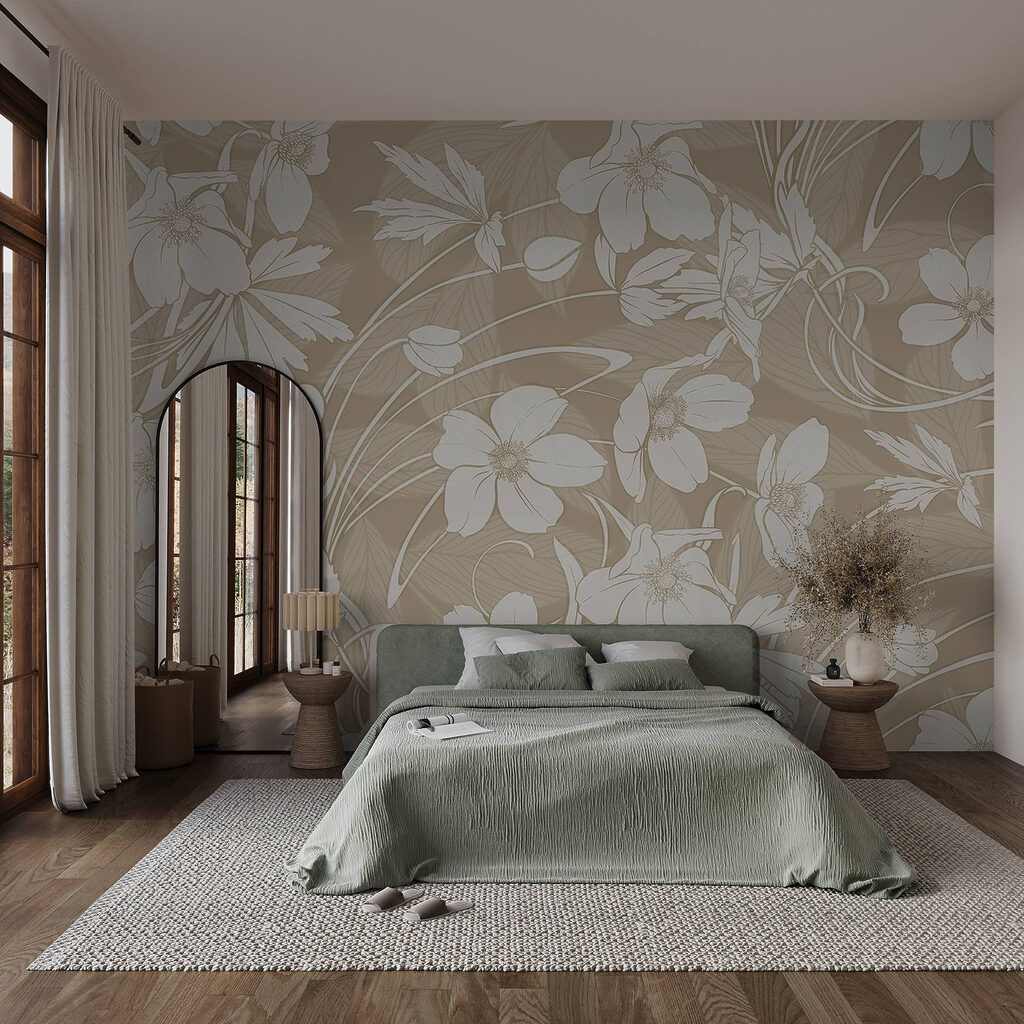 Delicate floral patterns in soft tones