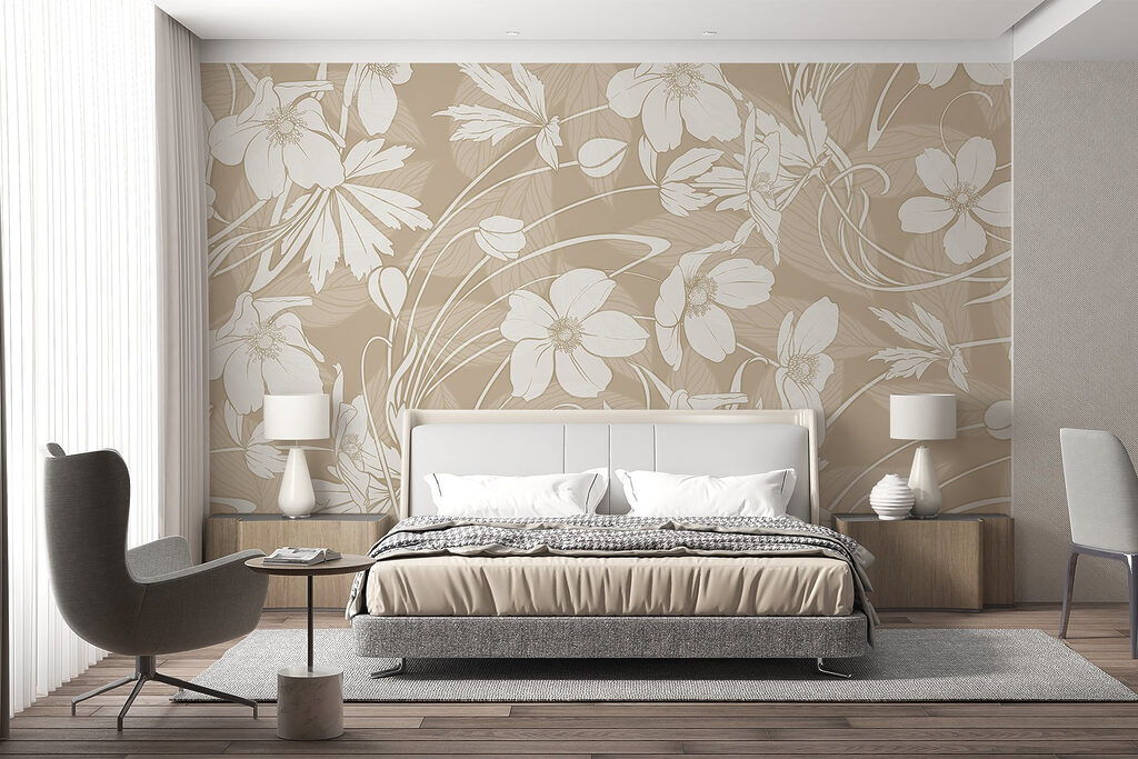 Delicate floral patterns in soft tones