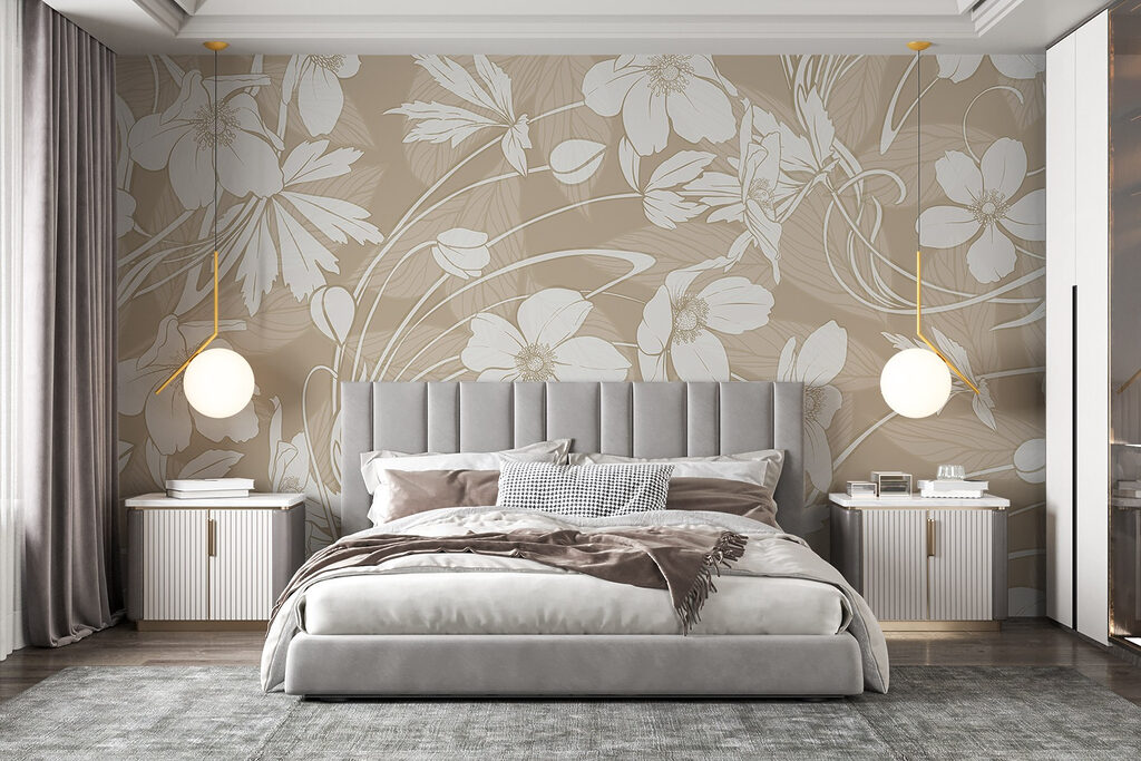 Delicate floral patterns in soft tones