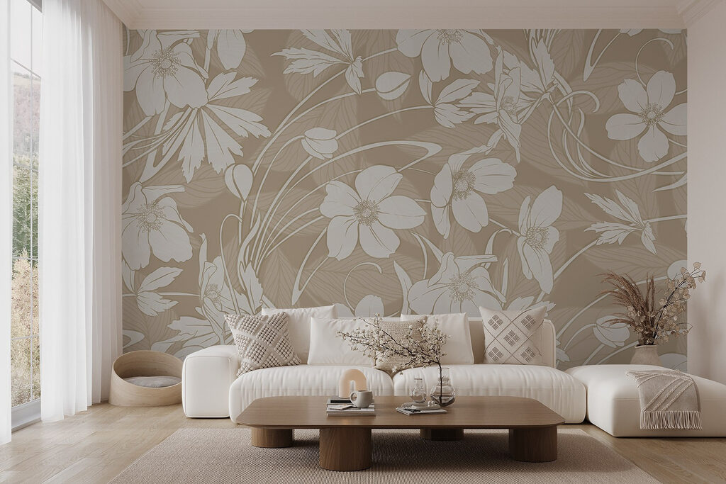 Delicate floral patterns in soft tones