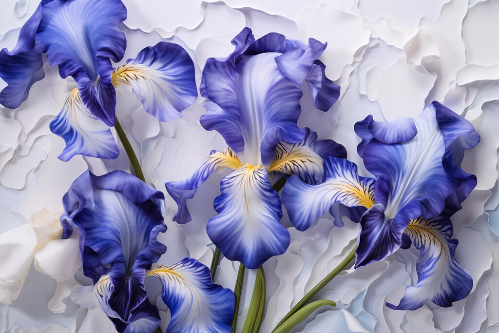 Groupe de fleurs violettes et blanches Groupe de fleurs violettes et blanches