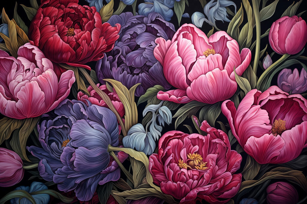 Fleurs vibrantes dans des couleurs frappantes Fleurs vibrantes dans des couleurs frappantes