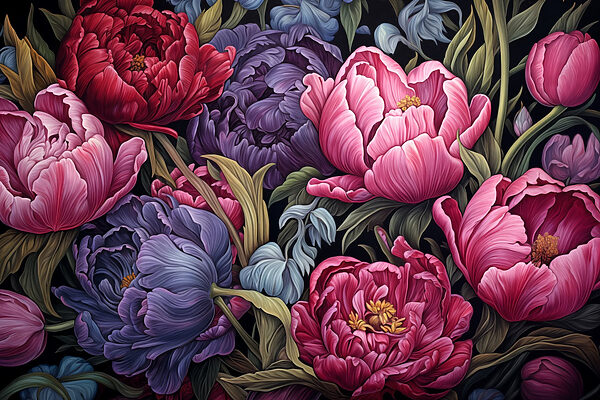Fleurs vibrantes dans des couleurs frappantes Fleurs vibrantes dans des couleurs frappantes