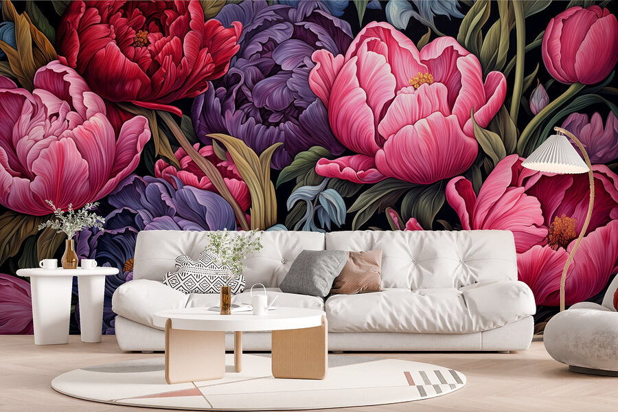 Fleurs vibrantes dans des couleurs frappantes