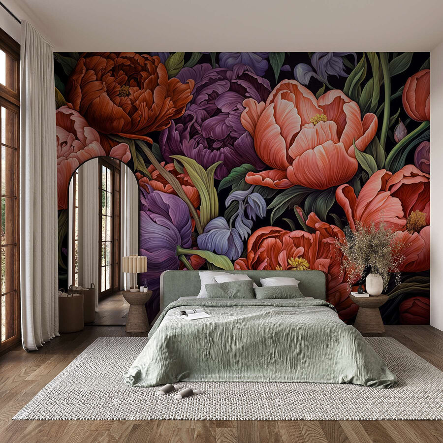 Fleurs vibrantes aux couleurs riches