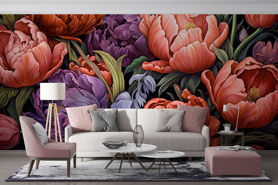 Fleurs vibrantes aux couleurs riches