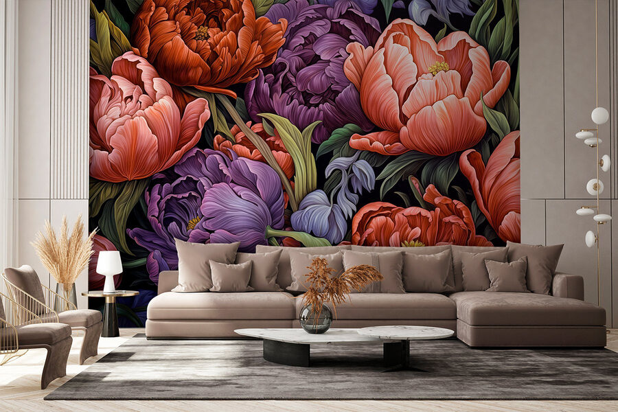 Fleurs vibrantes aux couleurs riches