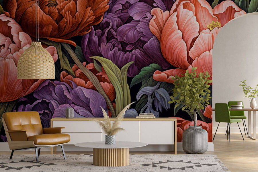 Fleurs vibrantes aux couleurs riches