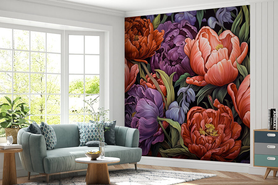 Fleurs vibrantes aux couleurs riches