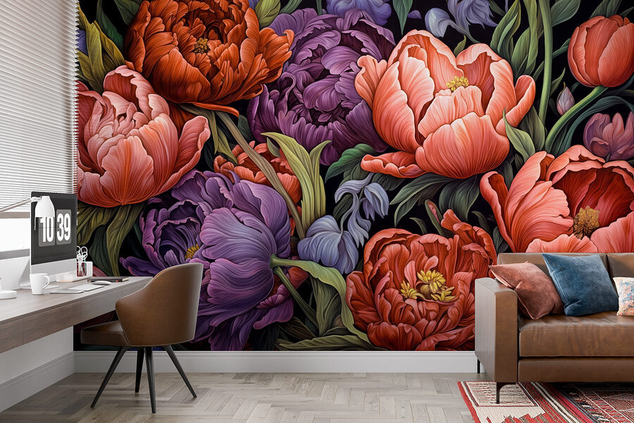 Fleurs vibrantes aux couleurs riches