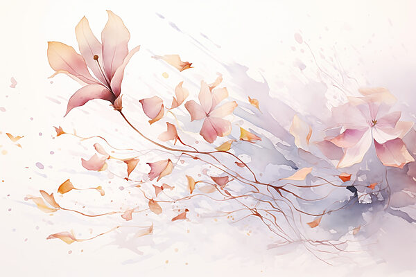 Aquarelle de fleurs et de feuilles Aquarelle de fleurs et de feuilles