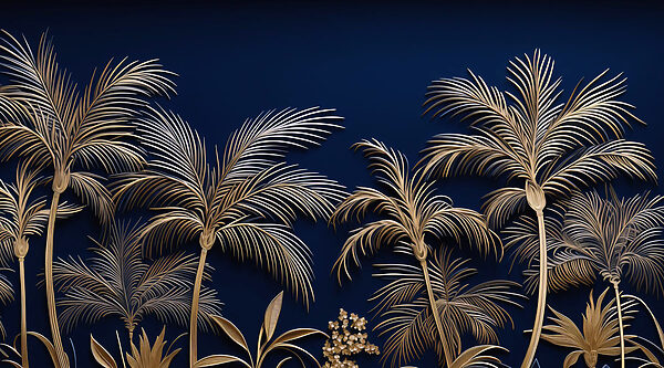 Palmiers tropicaux sur fond sombre Palmiers tropicaux sur fond sombre