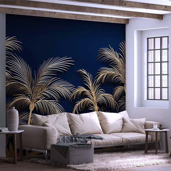 Palmiers tropicaux sur fond sombre Palmiers tropicaux sur fond sombre