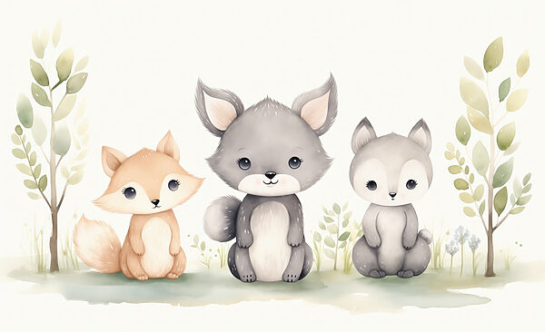 Groupe d'animaux assis sur l'herbe Groupe d'animaux assis sur l'herbe