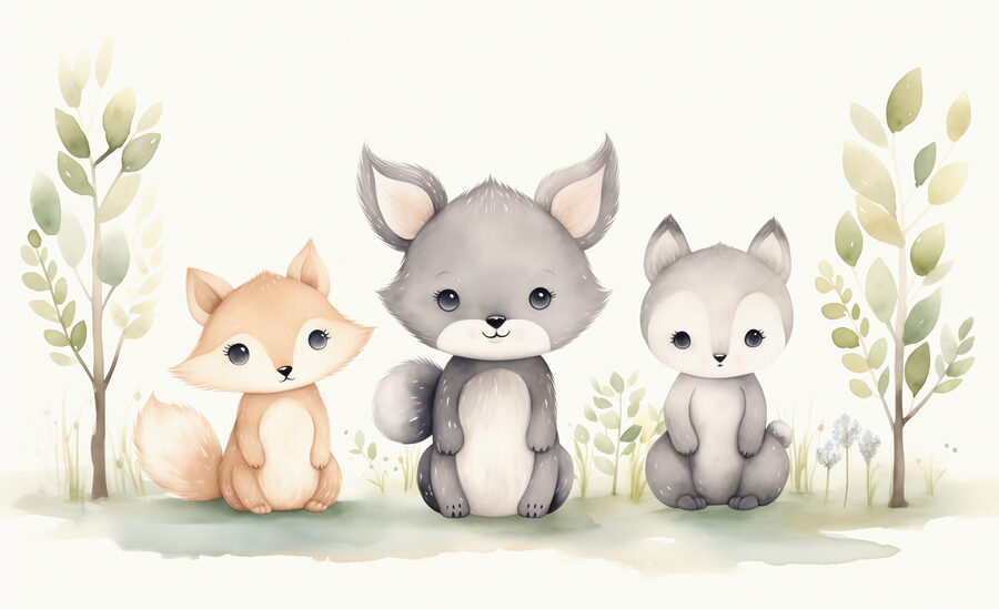 Groupe d'animaux assis sur l'herbe