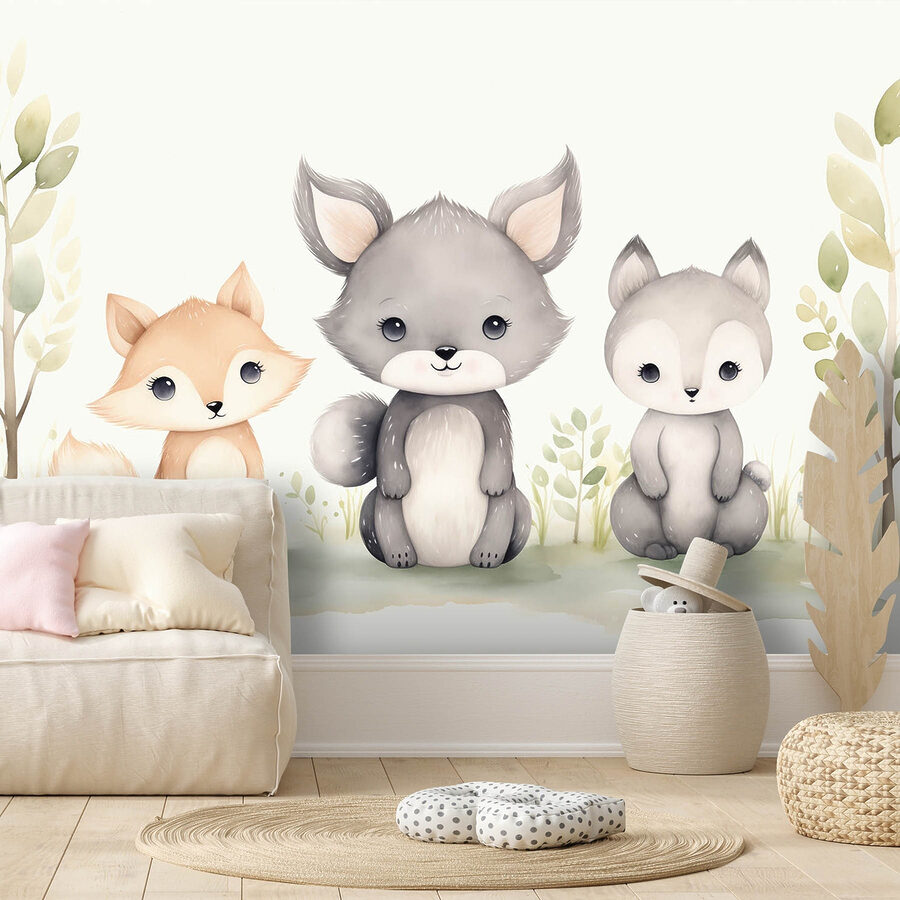 Groupe d'animaux assis sur l'herbe
