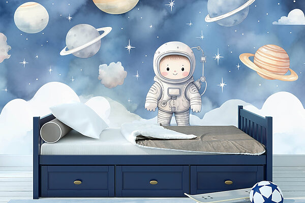 Caricature d'un enfant dans l'espace Caricature d'un enfant dans l'espace