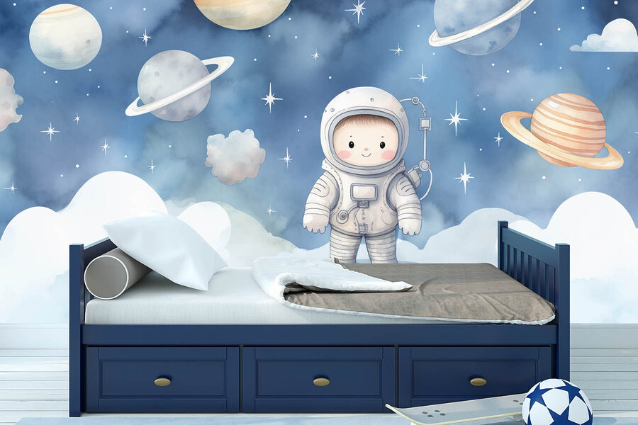 Caricature d'un enfant dans l'espace Caricature d'un enfant dans l'espace