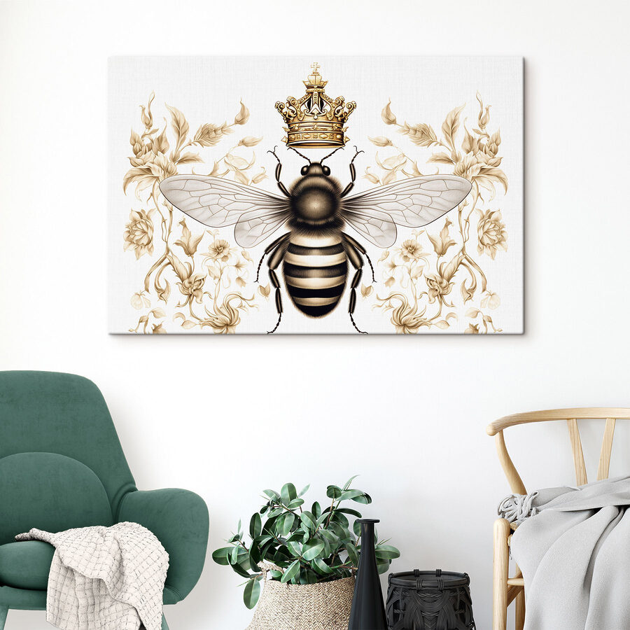 Abeille avec une couronne sur la tête