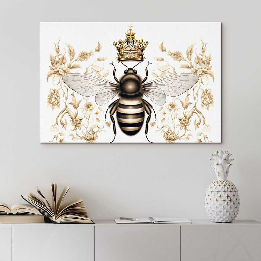 Abeille avec une couronne sur la tête