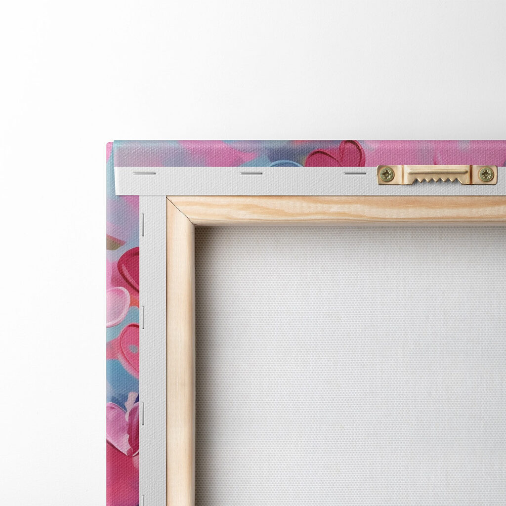 Painting of hearts on a blue background Painting of hearts on a blue background