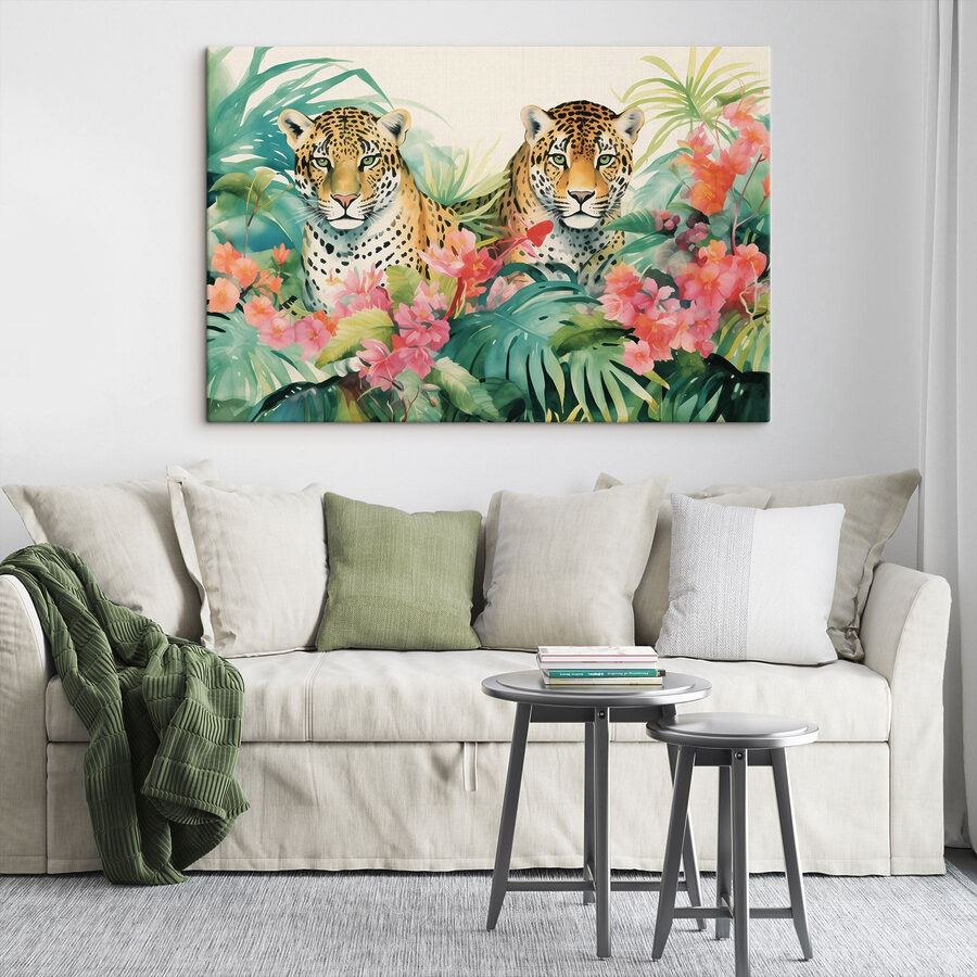 Couple de guépards dans la jungle