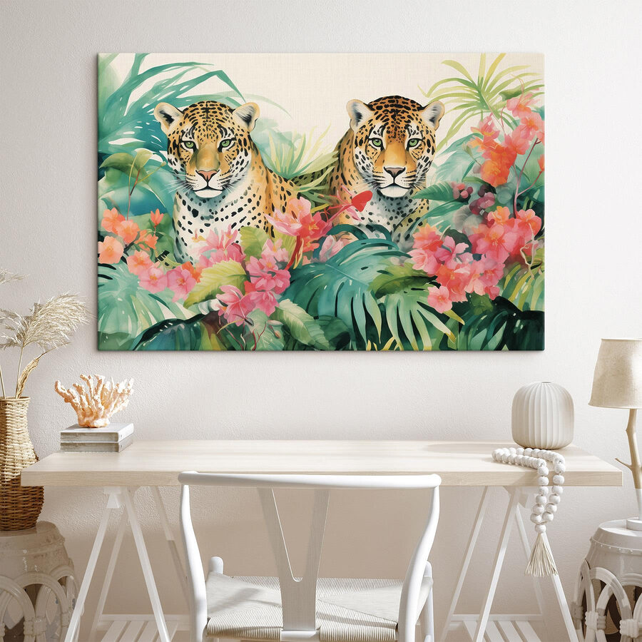 Couple de guépards dans la jungle