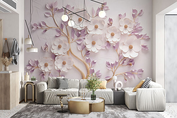 Arbre avec fleurs et feuilles Arbre avec fleurs et feuilles