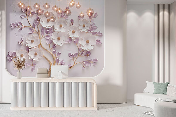 Arbre avec fleurs et feuilles Arbre avec fleurs et feuilles