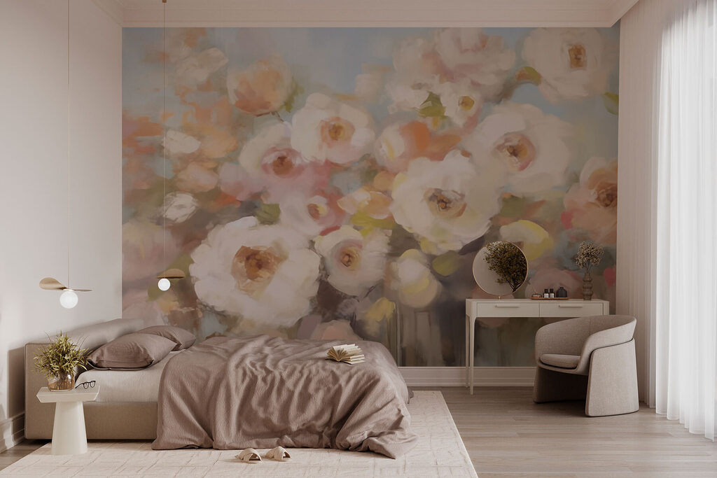 Painting of flowers in a vase