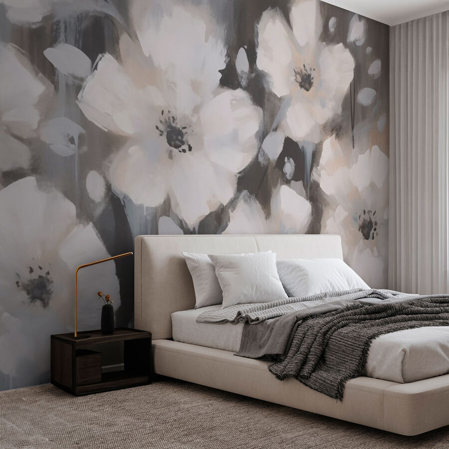Peinture de fleurs blanches