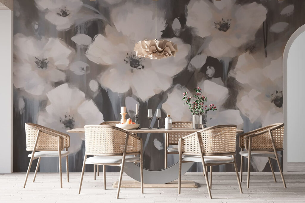 Painting of white flowers Painting of white flowers