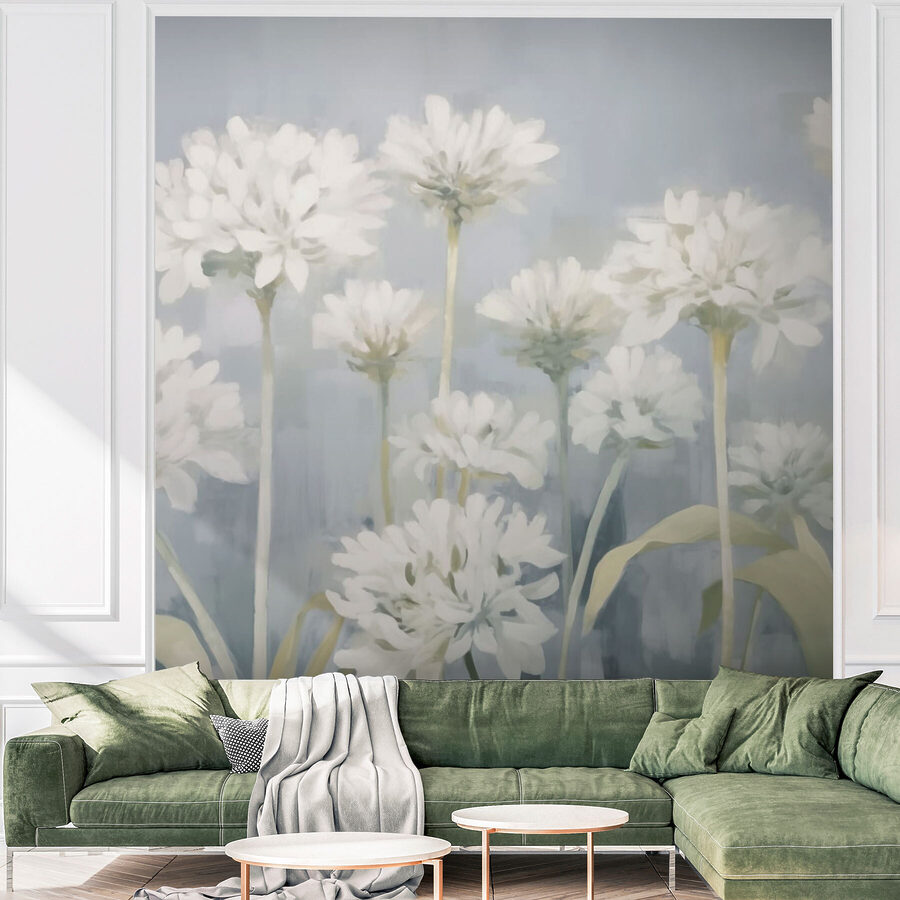 Peinture de fleurs blanches