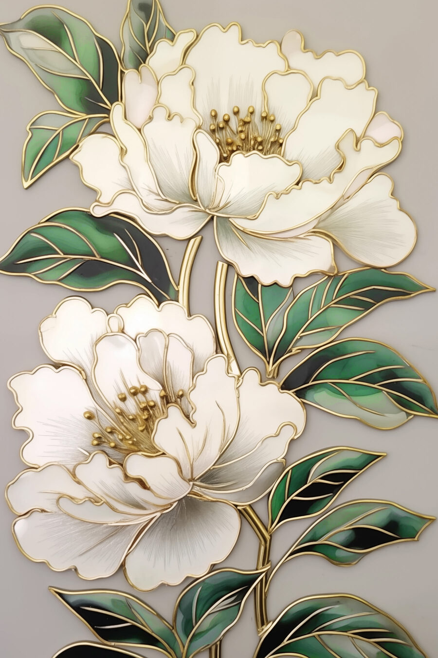 Fleurs élégantes encadrées par des feuilles luxuriantes