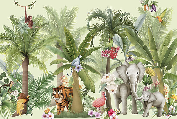 Fond d'écran avec des animaux et des oiseaux Fond d'écran avec des animaux et des oiseaux