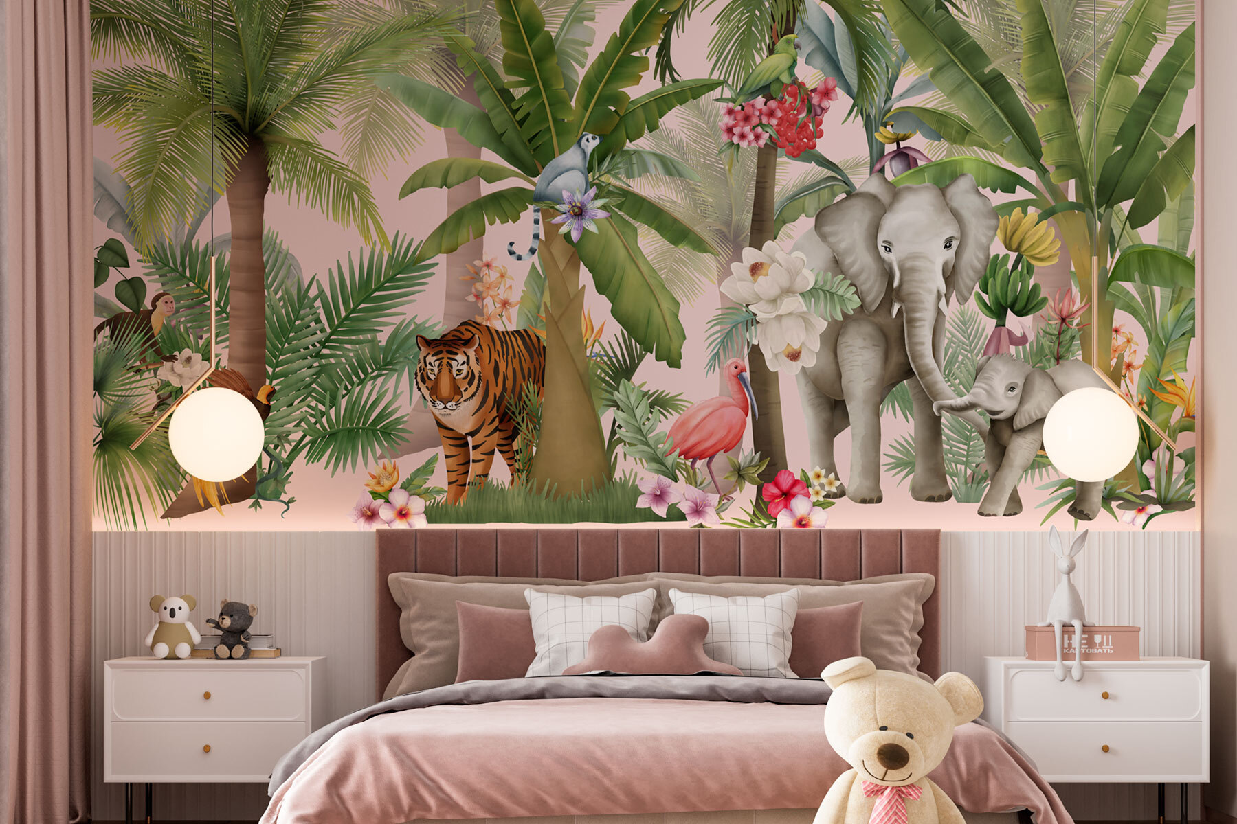 Wallpaper with animals and trees Wallpaper with animals and trees