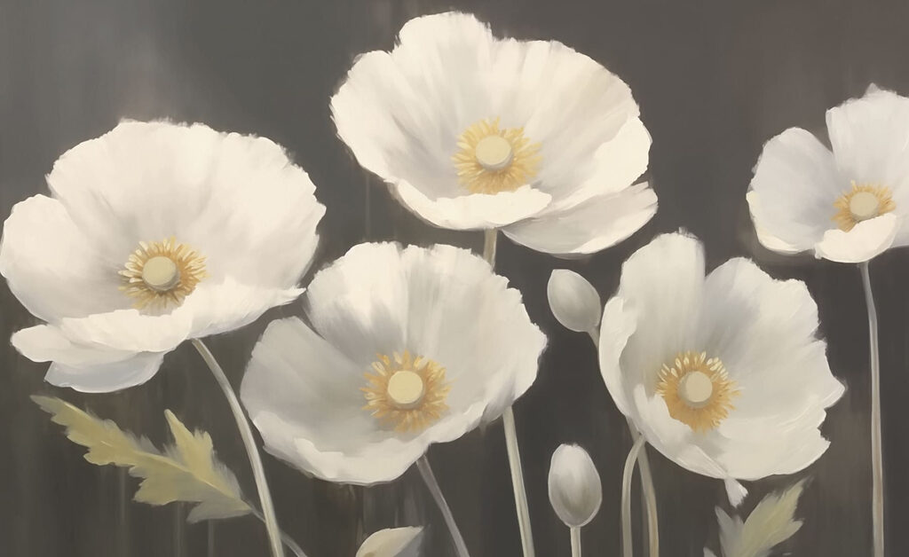 Peinture de fleurs blanches Peinture de fleurs blanches